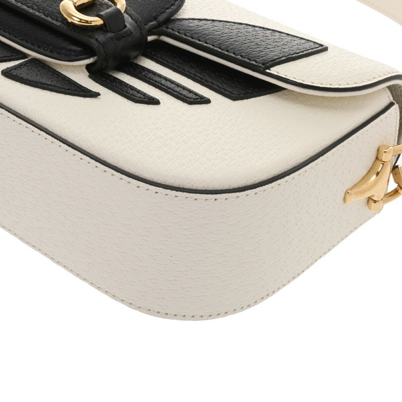 Gucci Horsebit Shoulder Bag Adidas Black White Leather - Picture 7 of 9